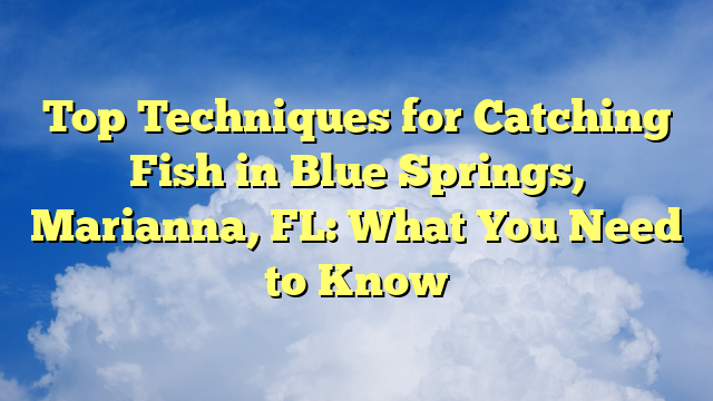 Top Techniques for Catching Fish in Blue Springs, Marianna, FL: What You Need to Know