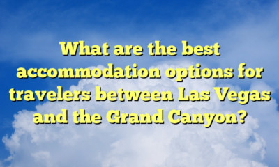 What are the best accommodation options for travelers between Las Vegas and the Grand Canyon?