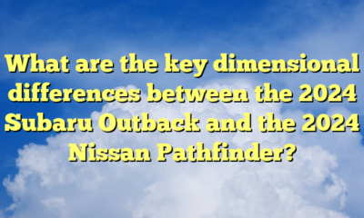 What are the key dimensional differences between the 2024 Subaru Outback and the 2024 Nissan Pathfinder?